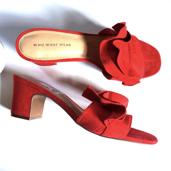 Who What Wear Shoes - New Condition Red Suede-Like Heels From Target SZ 10